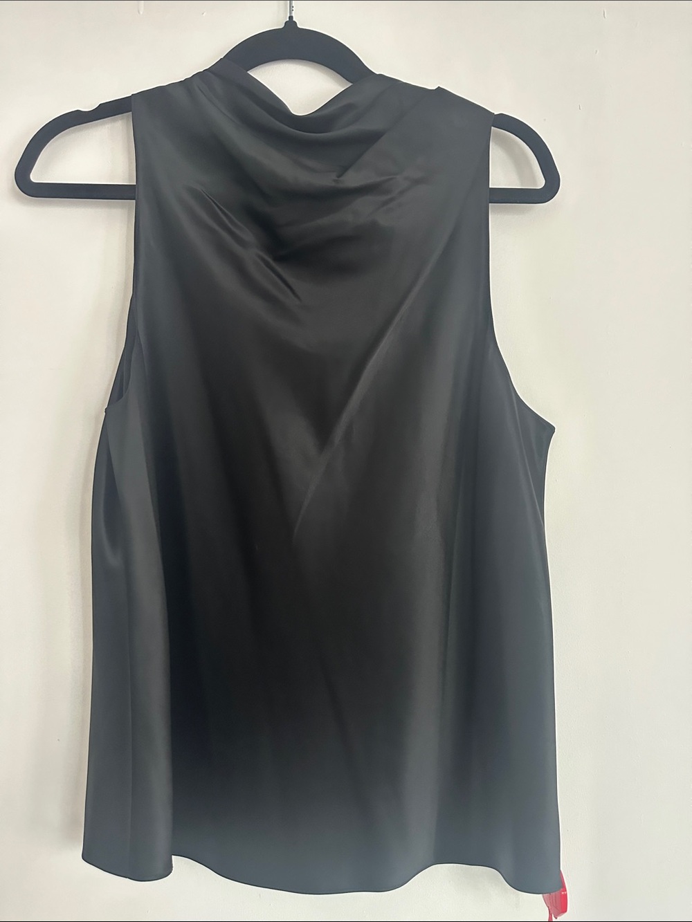 NWT Theory Satin Black Sleeveless Cowl Neck Top